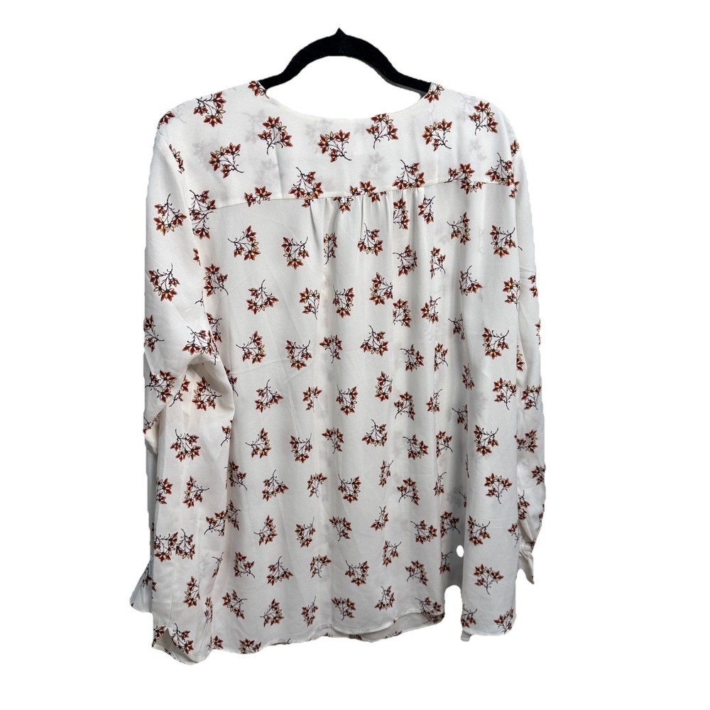 Loft Womens Plus Size 18 Long Sleeve Top Multicolored Floral Button Up Blouse - Picture 6 of 9